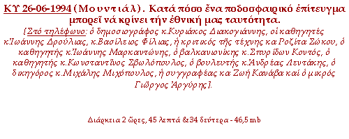 (Μουντιάλ) Κατά πόσο ένα ποδοσφαιρικό επίτευγμα μπορεί να κρίνει την εθνική μας ταυτότητα.